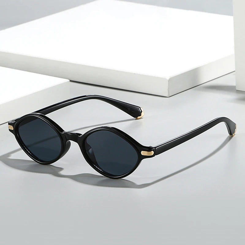 SO&amp;EI Retro Polygon Cat Eye Sunglasses Women Fashion Brand Designer Shades UV400 Men Rivets Sun Glasses
